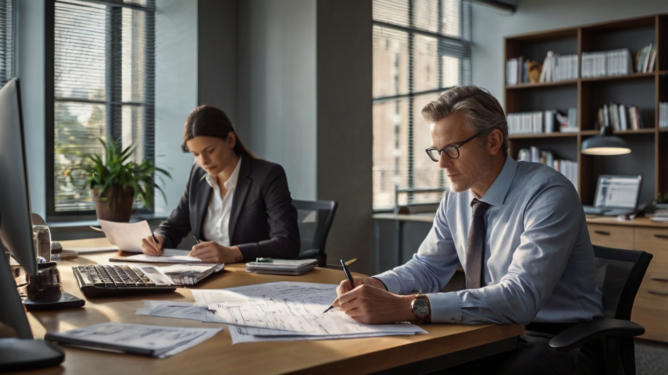 Equipe de auditoria financeira trabalhando